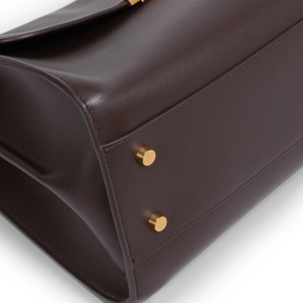 Ateliers Auguste Amelot in Chocolate Smooth Leather Tote Bag, view 3