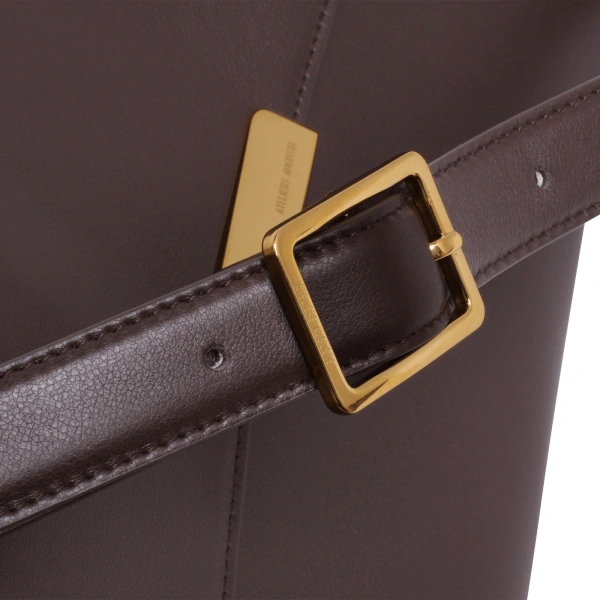 Ateliers Auguste Amelot in Chocolate Smooth Leather Tote Bag, view 4