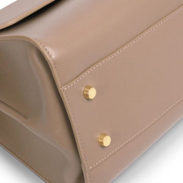 Ateliers Auguste Amelot in Taupe Smooth Leather Tote Bag, view 3