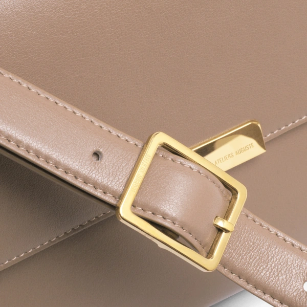 Ateliers Auguste Amelot in Taupe Smooth Leather Tote Bag, view 4