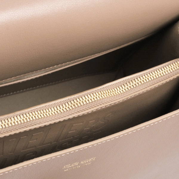 Ateliers Auguste Amelot in Taupe Smooth Leather Tote Bag, view 6