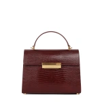 Ateliers Auguste Capucine in Burgundy Lizard-Embossed Leather Shoulder Bag
