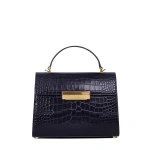 Ateliers Auguste Capucine in Midnight Blue Croco-Embossed Leather Shoulder Bag