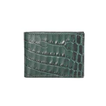 Ateliers Auguste Cléry Slim Wallet in Green Croco-Embossed Leather