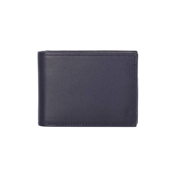 Cléry Slim Wallet in Navy Smooth Leather