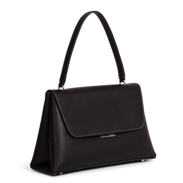 Ateliers Auguste Colette Silver Edition in Black Pebble Leather Shoulder Bag, view 2