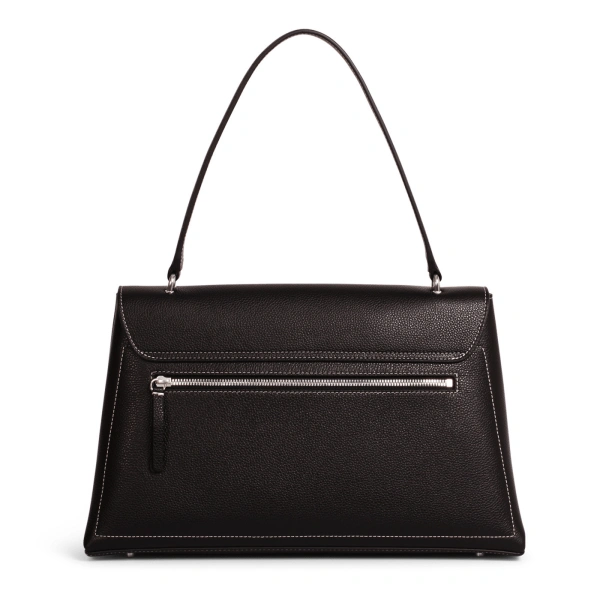 Ateliers Auguste Colette Silver Edition in Black Pebble Leather Shoulder Bag, view 3