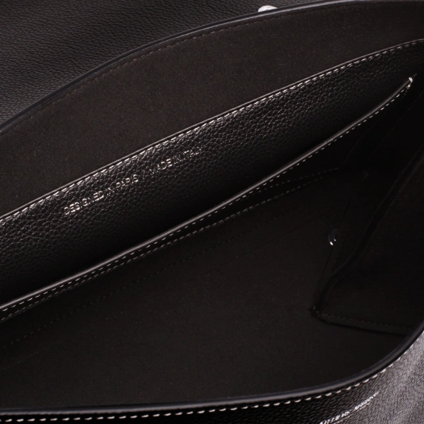 Ateliers Auguste Colette Silver Edition in Black Pebble Leather Shoulder Bag, view 6
