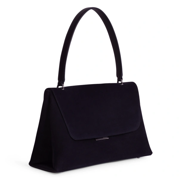 Ateliers Auguste Colette Silver Edition in Midnight Blue Suede Shoulder Bag, view 2
