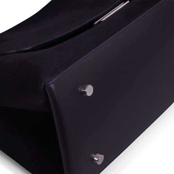 Ateliers Auguste Colette Silver Edition in Midnight Blue Suede Shoulder Bag, view 3