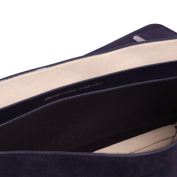 Ateliers Auguste Colette Silver Edition in Midnight Blue Suede Shoulder Bag, view 5