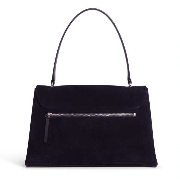 Ateliers Auguste Colette Silver Edition in Midnight Blue Suede Shoulder Bag, view 6