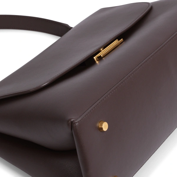 Ateliers Auguste Colette in Chocolate Smooth Leather Shoulder Bag, view 4