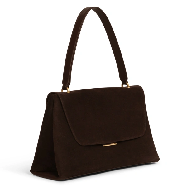 Ateliers Auguste Colette in Chocolate Suede Shoulder Bag, view 2