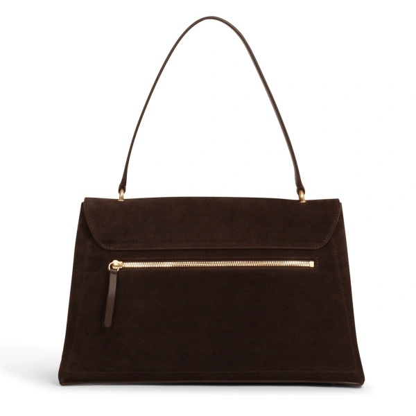Ateliers Auguste Colette in Chocolate Suede Shoulder Bag, view 3