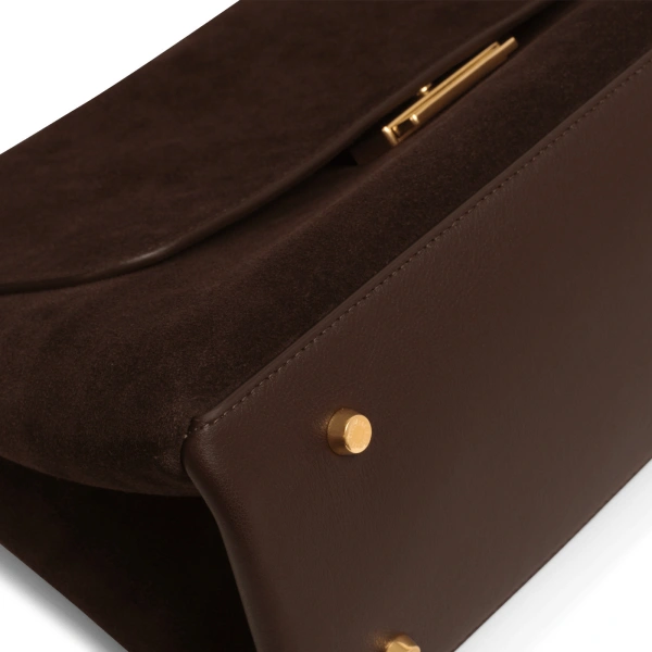 Ateliers Auguste Colette in Chocolate Suede Shoulder Bag, view 4