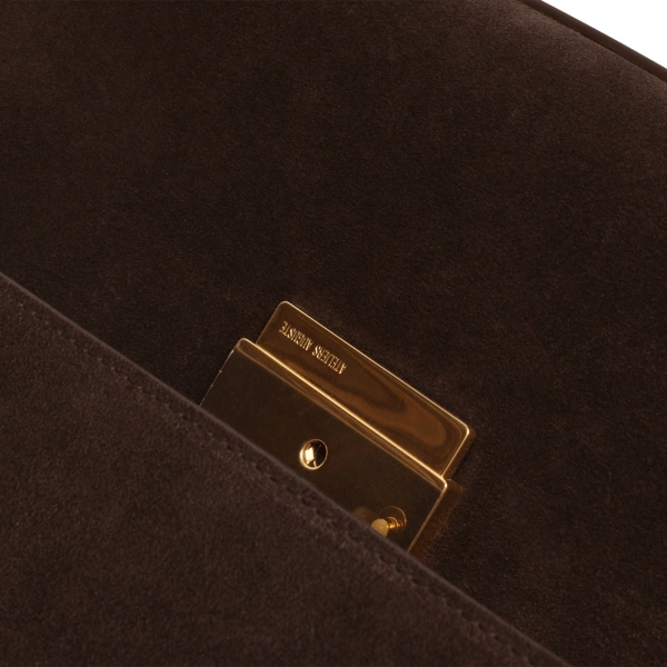Ateliers Auguste Colette in Chocolate Suede Shoulder Bag, view 5