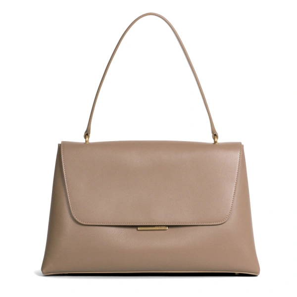 Ateliers Auguste Colette in Taupe Smooth Leather Shoulder Bag