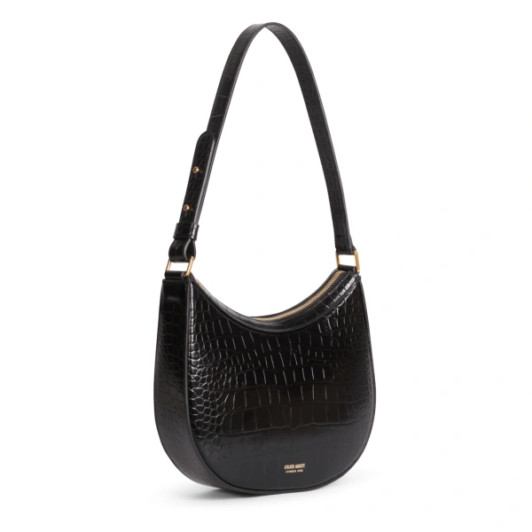 Ateliers Auguste Marceau in Black Croco-Embossed Leather Shoulder Bag, view 2