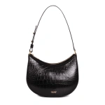 Ateliers Auguste Marceau in Black Croco-Embossed Leather Ateliers Auguste Marceau in Black Croco-Embossed Leather Shoulder Bag