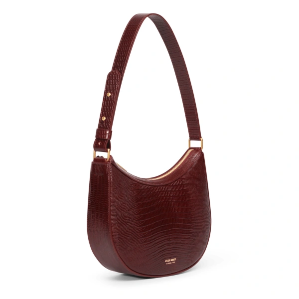 Ateliers Auguste Marceau in Burgundy Lizard-Embossed Leather Shoulder Bag, view 2