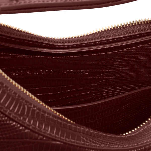 Ateliers Auguste Marceau in Burgundy Lizard-Embossed Leather Shoulder Bag, view 4