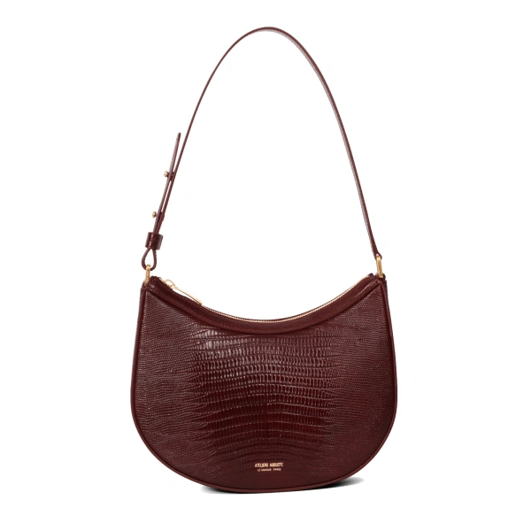 Marceau in Burgundy Lizard-Embossed Leather