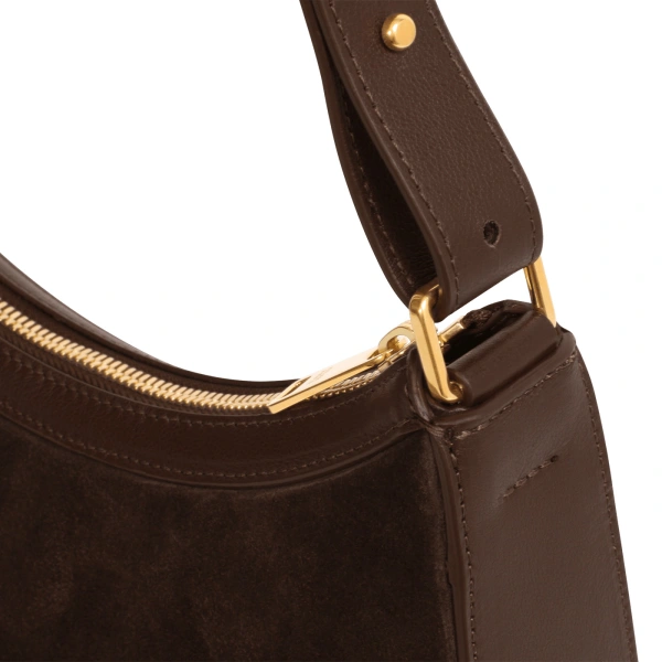 Ateliers Auguste Marceau in Chocolate Suede Shoulder Bag, view 3