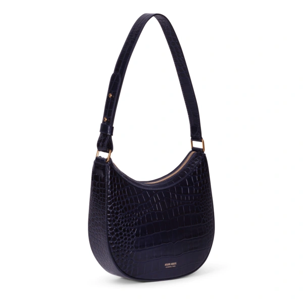 Ateliers Auguste Marceau in Midnight Blue Croco-Embossed Leather Shoulder Bag, view 2