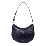 Ateliers Auguste Marceau in Midnight Blue Croco-Embossed Leather Shoulder Bag