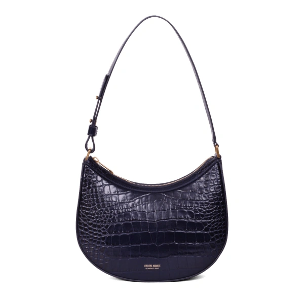 Marceau in Midnight Blue Croco-Embossed Leather