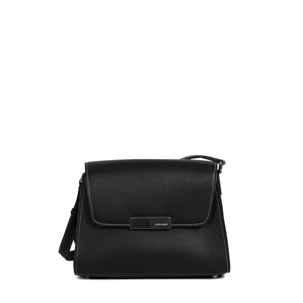 Mini Amelot Silver Edition in Black Pebble Leather