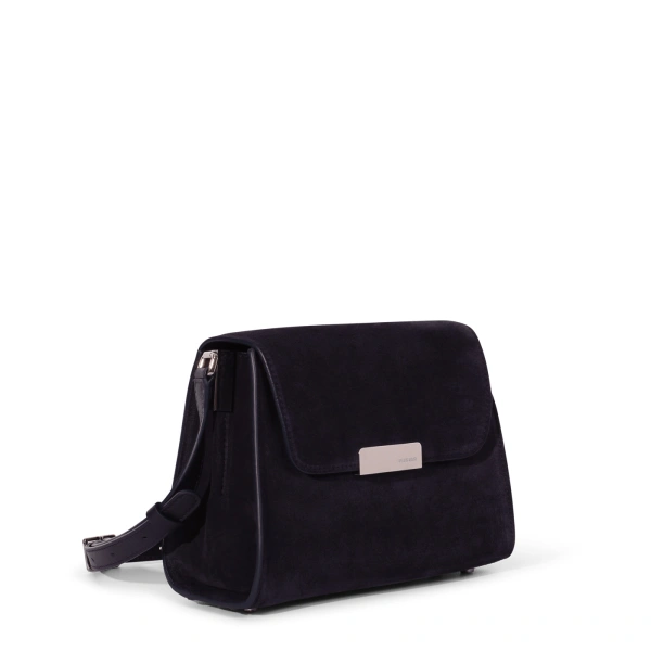 Ateliers Auguste Mini Amelot Silver Edition in Midnight Blue Suede Mini Bag, view 2