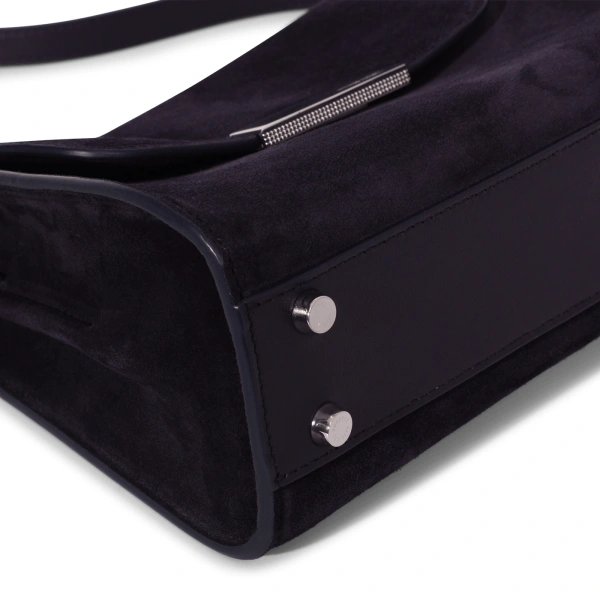 Ateliers Auguste Mini Amelot Silver Edition in Midnight Blue Suede Mini Bag, view 3