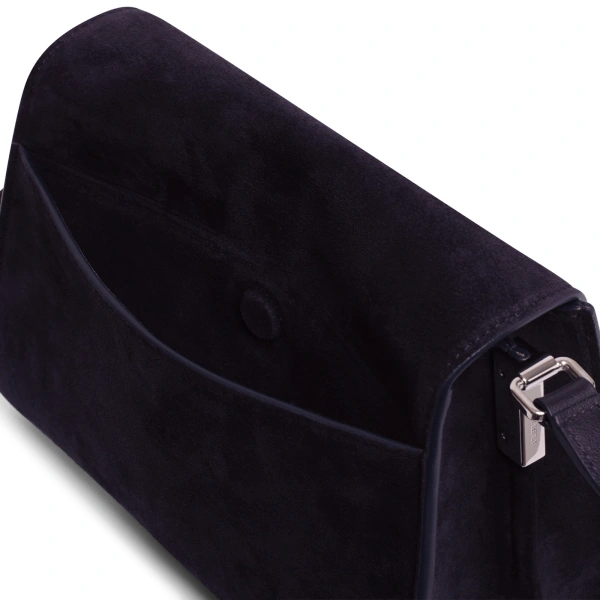 Ateliers Auguste Mini Amelot Silver Edition in Midnight Blue Suede Mini Bag, view 4