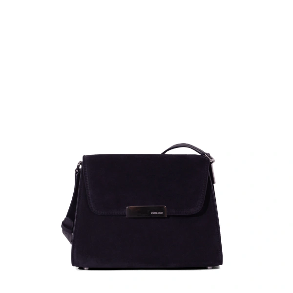 Ateliers Auguste Mini Amelot Silver Edition in Midnight Blue Suede Mini Bag