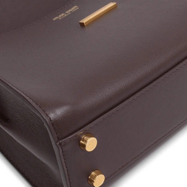 Ateliers Auguste Mini Amelot in Chocolate Smooth Leather Mini Bag, view 3