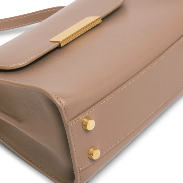 Ateliers Auguste Mini Amelot in Taupe Smooth Leather Mini Bag, view 3