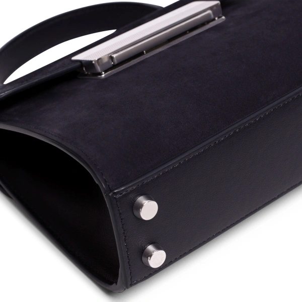 Ateliers Auguste Mini Capucine Silver Edition in Midnight Blue Suede Mini Bag, view 5