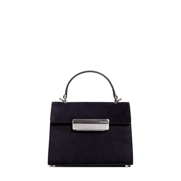 Ateliers Auguste Mini Capucine Silver Edition in Midnight Blue Suede Mini Bag