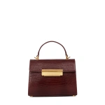 Ateliers Auguste Mini Capucine in Burgundy Lizard-Embossed Leather Mini Bag
