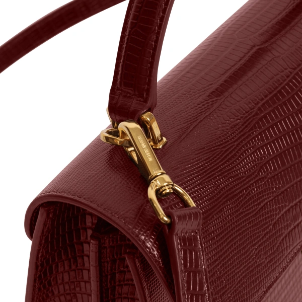 Ateliers Auguste Mini Capucine in Burgundy Lizard-Embossed Leather Mini Bag, view 5
