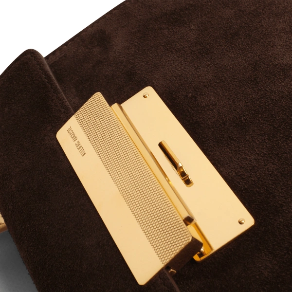 Ateliers Auguste Mini Capucine in Chocolate Suede Mini Bag, view 3