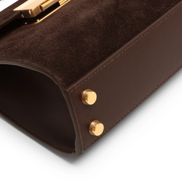 Ateliers Auguste Mini Capucine in Chocolate Suede Mini Bag, view 4