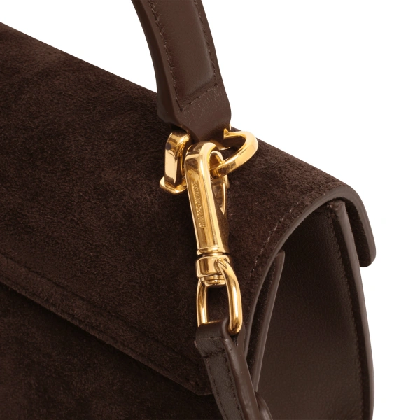 Ateliers Auguste Mini Capucine in Chocolate Suede Mini Bag, view 5