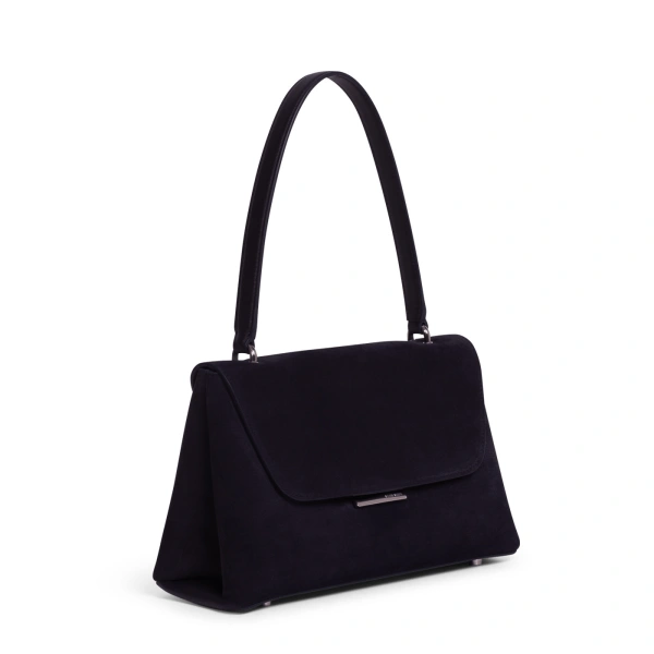 Ateliers Auguste Mini Colette Silver Edition in Midnight Blue Suede Small Shoulder Bag, view 2