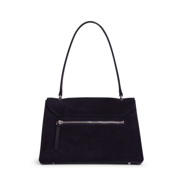 Ateliers Auguste Mini Colette Silver Edition in Midnight Blue Suede Small Shoulder Bag, view 3
