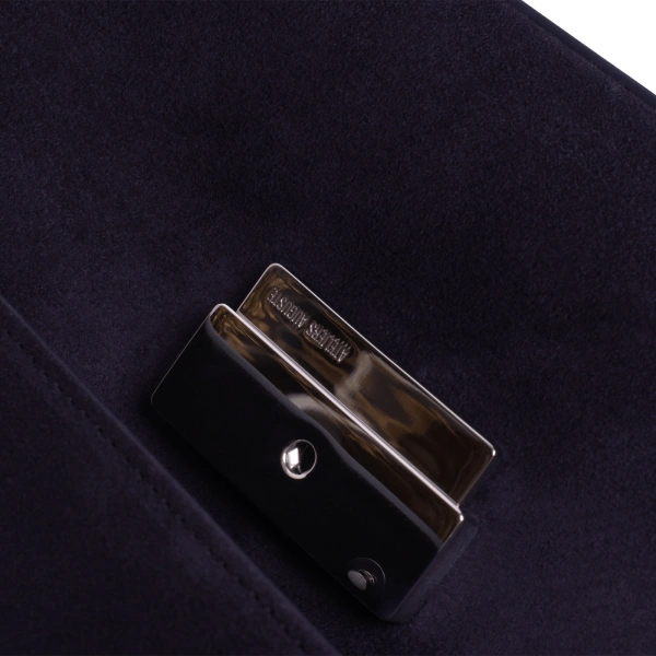 Ateliers Auguste Mini Colette Silver Edition in Midnight Blue Suede Small Shoulder Bag, view 5