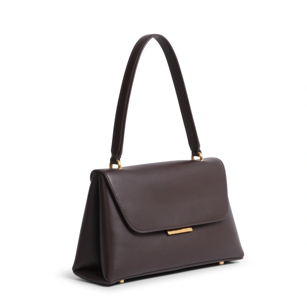 Ateliers Auguste Mini Colette in Chocolate Smooth Leather Small Shoulder Bag, view 2