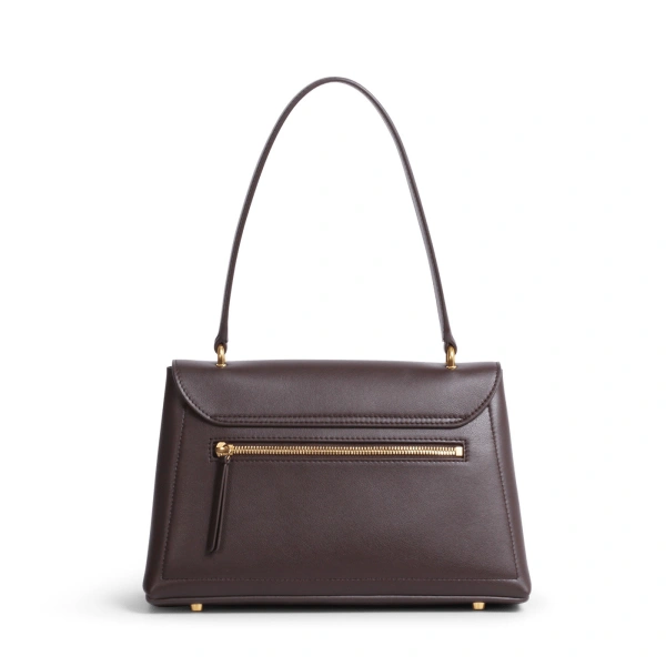 Ateliers Auguste Mini Colette in Chocolate Smooth Leather Small Shoulder Bag, view 3